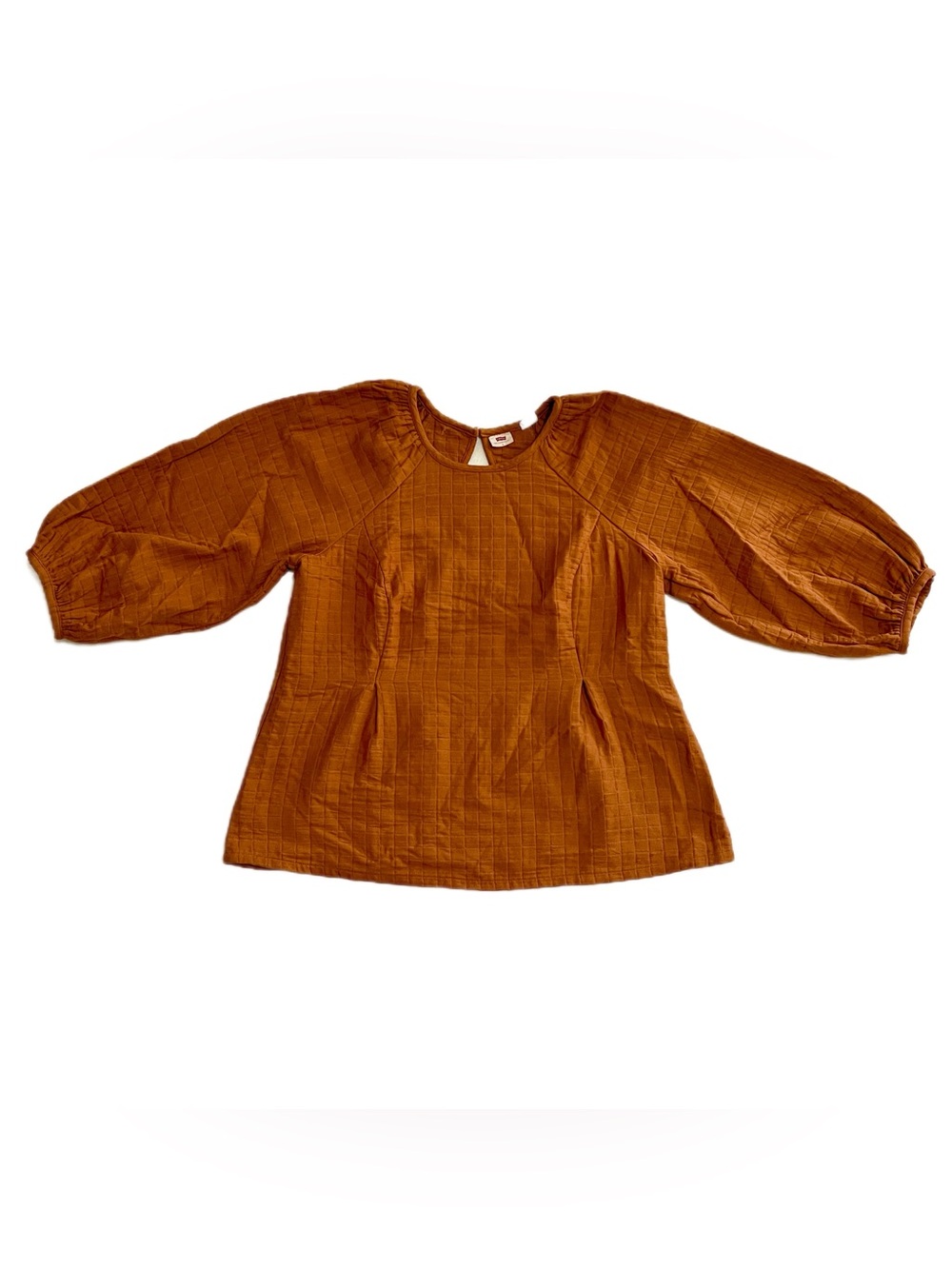 Levi's Cait textured puff sleeve blouse in glazed ginger US women's large EUC